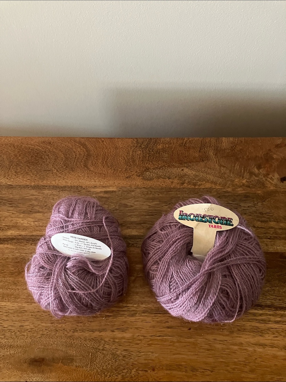 Ironstone Herb Garden Mohair Yarn Lot of 2 Dusty Orchid 233 Yds Each